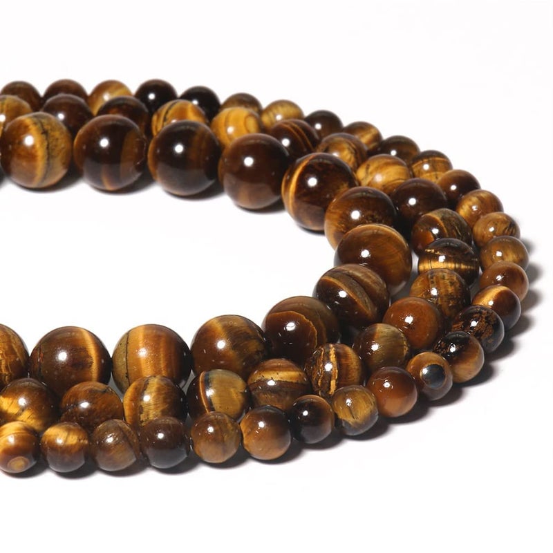 Yochus 45pcs Yellow Tiger Eye Beadsï¼Œ8mm Healing Power Natural Stone Round Loose Beads for Jewelry Making Earring Necklace DIY Crafts - Image 3